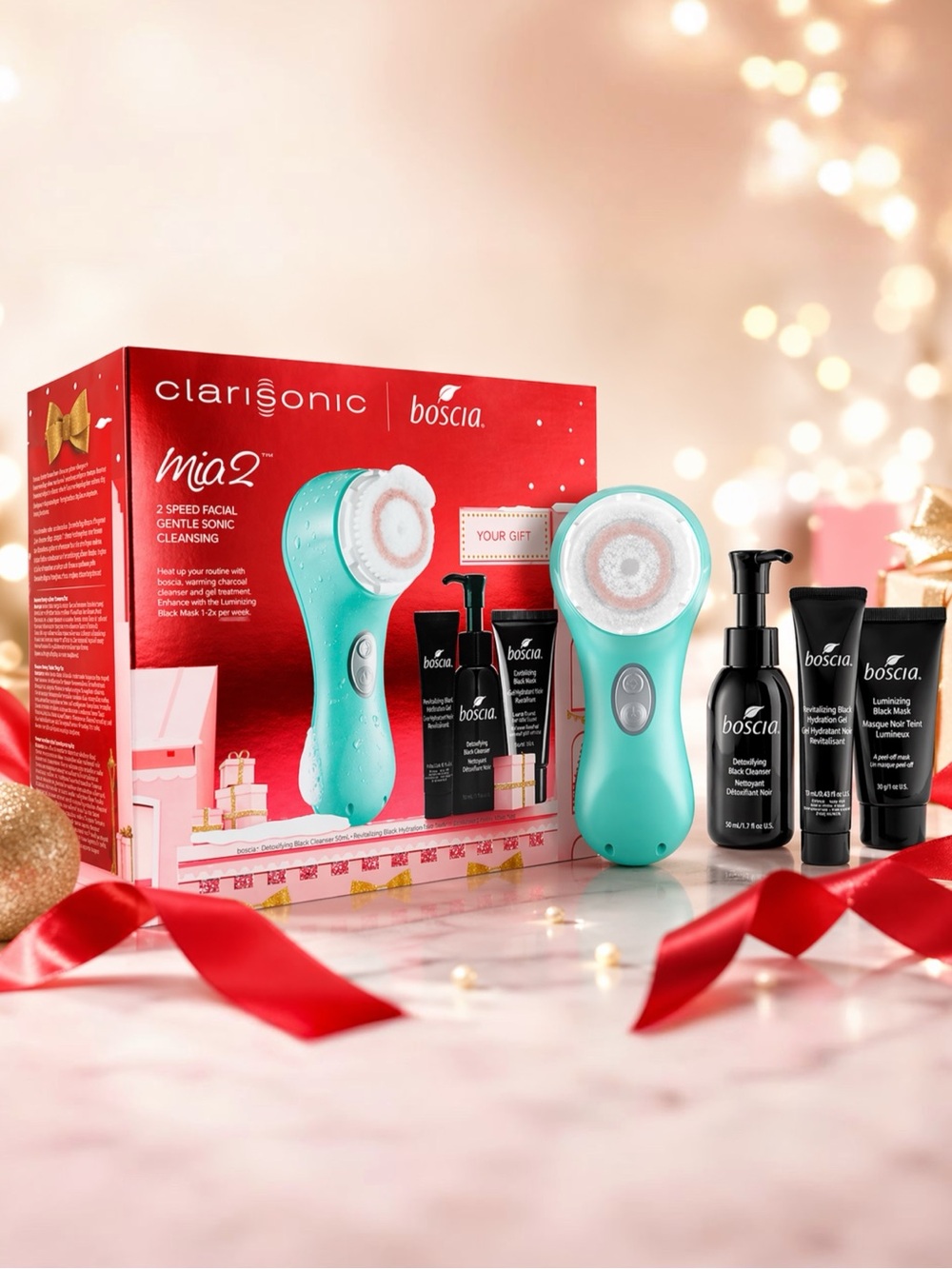 Clarisonic Mia 2 Facial Cleansing Brush Boscia Set NIB Factory Sealed